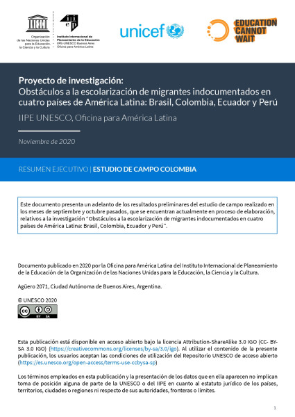 Estudio de Campo: Colombia. Resumen ejecutivo