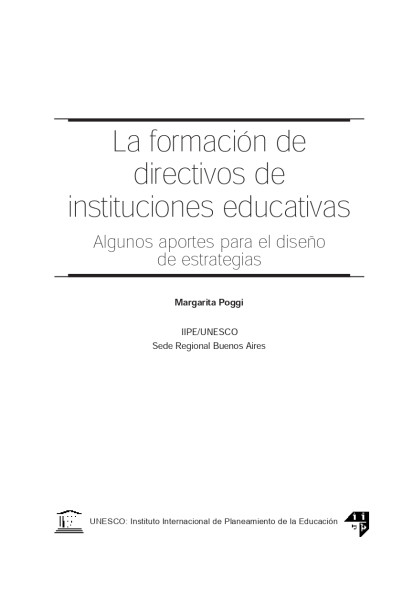 La formación de directivos de instituciones educativas