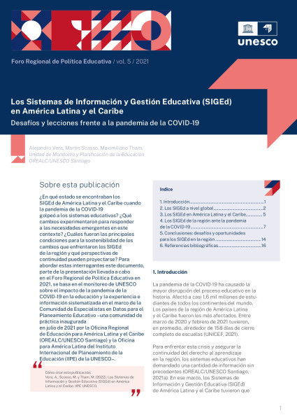 Los sistemas de información y gestión educativa (SIGEd) en América Latina y el Caribe
