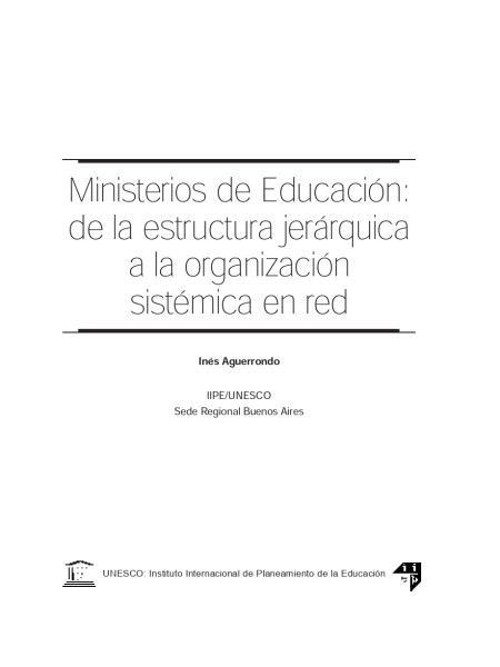 Ministerios de Educación: de la estructura jerárquica a la organización sistémica en red