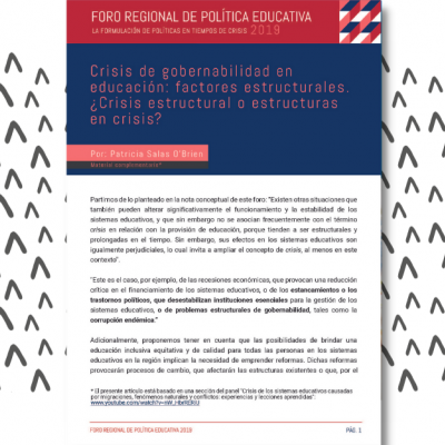 Crisis de gobernabilidad en educación: factores estructurales. ¿Crisis estructural o estructuras en crisis?