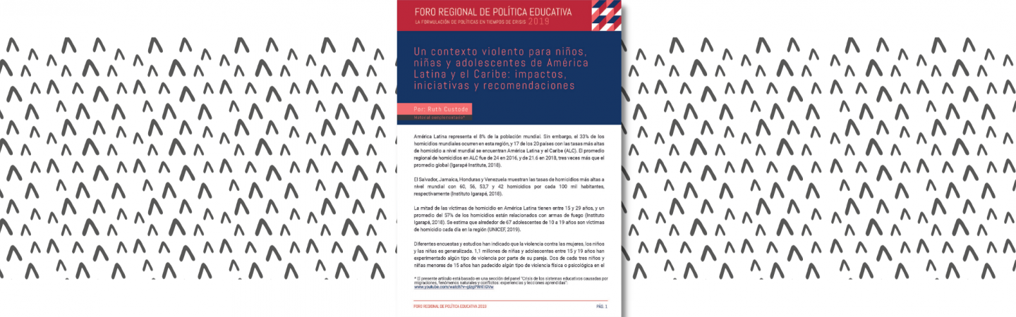 Un contexto violento para niños, niñas y adolescentes de América Latina y el Caribe: impactos, iniciativas y recomendaciones