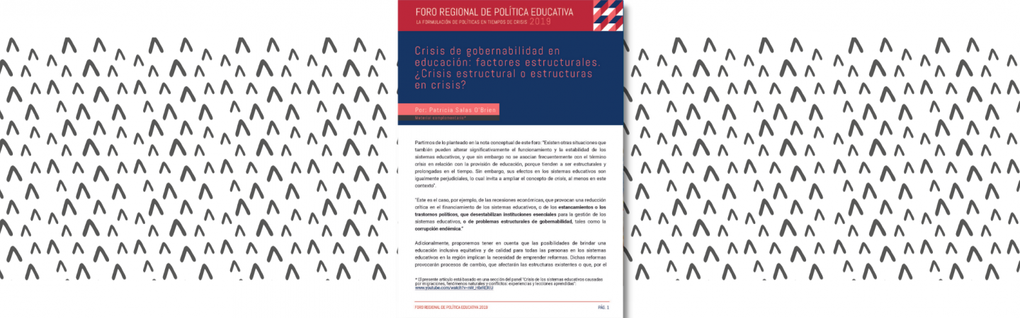 Crisis de gobernabilidad en educación: factores estructurales. ¿Crisis estructural o estructuras en crisis?