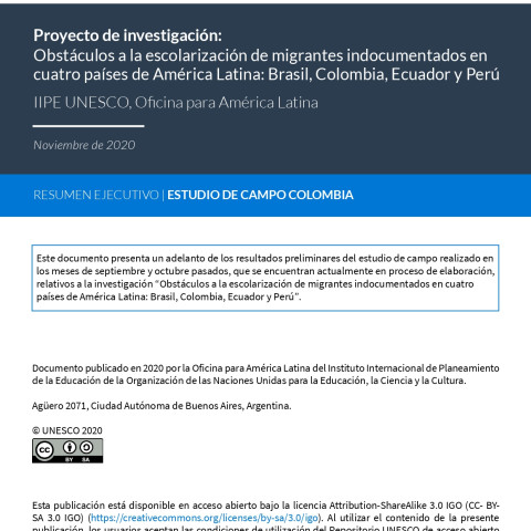 Estudio de Campo: Colombia. Resumen ejecutivo