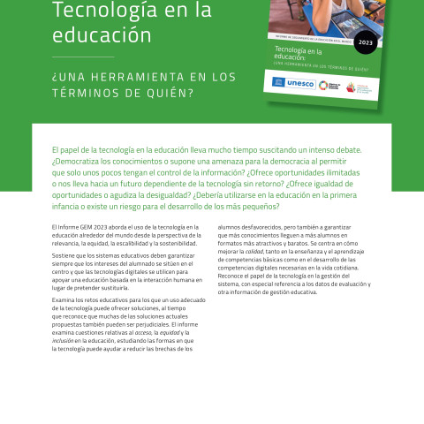 Informe GEM 2023: Tecnología en la educación
