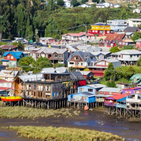 A community on stilts in Castro on Chiloe Island, Chile.
