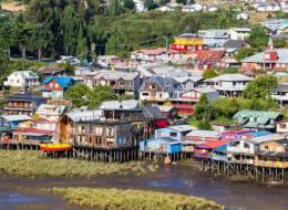 A community on stilts in Castro on Chiloe Island, Chile.